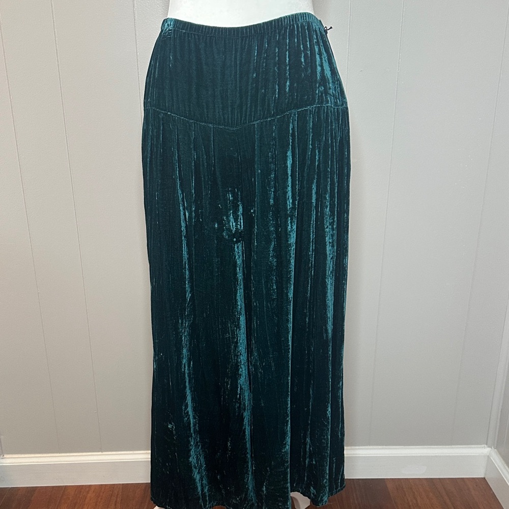 NWT Double D Ranch Velvet Split Skirt in Deep Teal